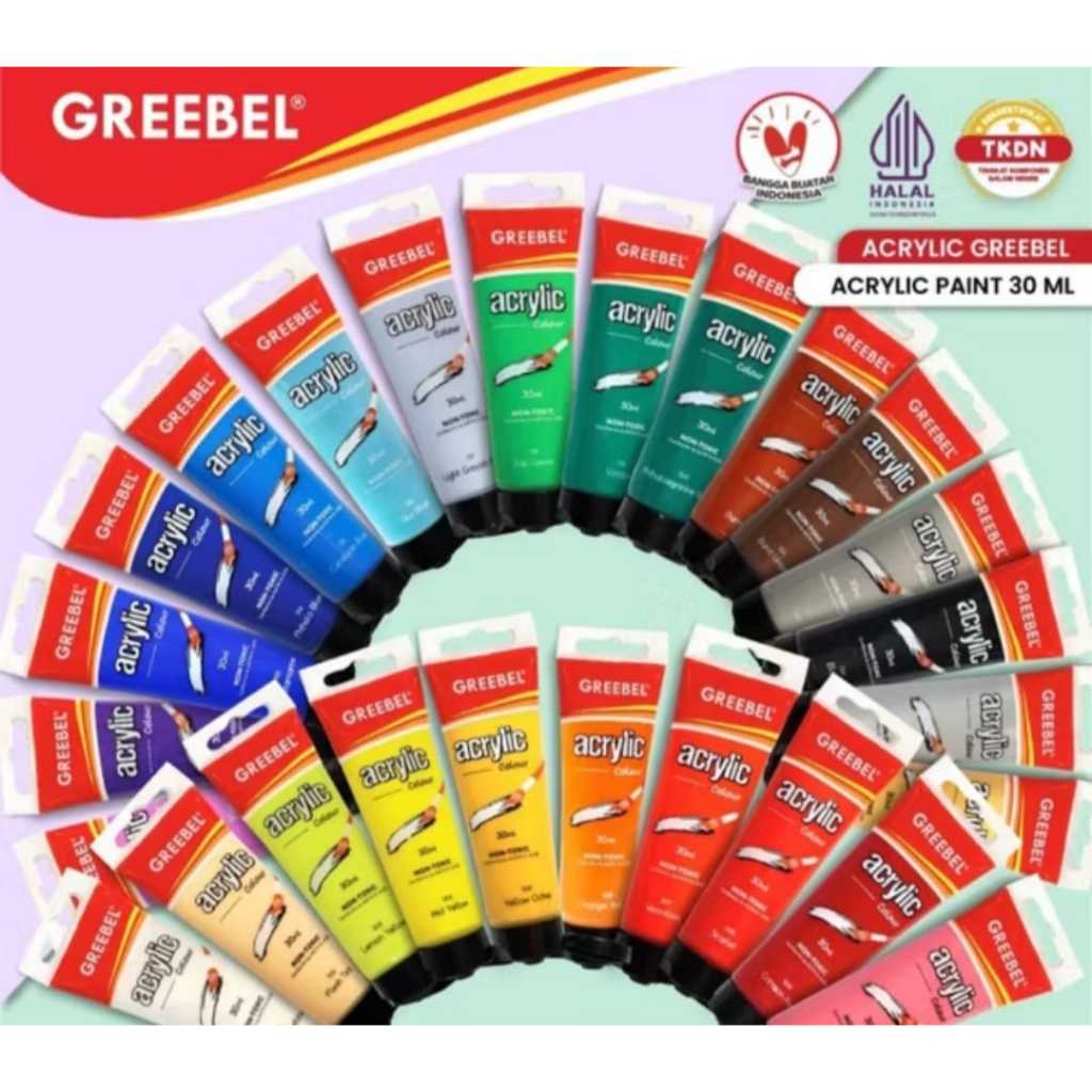 

GREEBEL CAT LUKIS Akrilik / Cat acrylic COLOUR Kanvas ( CAT ACRYLIC 30 ML / PCS ) ACRYLIC PAINT COLOUR / CAT LUKIS CANVAS / CAT MELUKIS