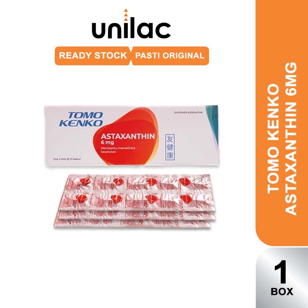 [KECANTIKAN] Tomo Kenko Astaxanthin Kapsul 6 mg Imunitas Daya Tahan Tubuh Kulit Bersih Sehat Cerah