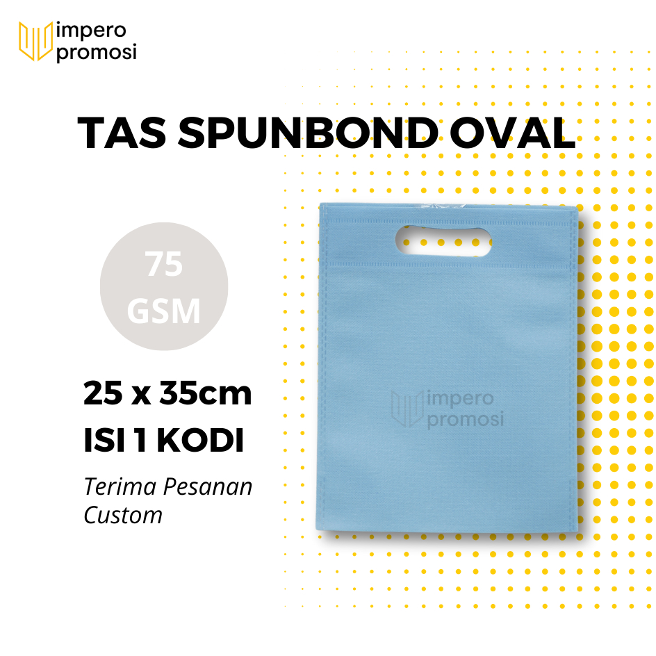

Impero - GOODIE BAG SPUNBOND OVAL 25x35 / Tas Belanja Murah / Harga Satuan (Biru Muda)