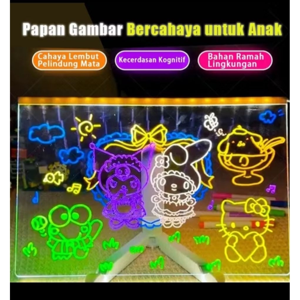 

Acrylic Board / Acrylic Board LED / Papan Board Anak / Papan Bercahaya LED Warna Warni / Papan Acrylic Gambar Buat Anak / Maianan Edukasi Anak