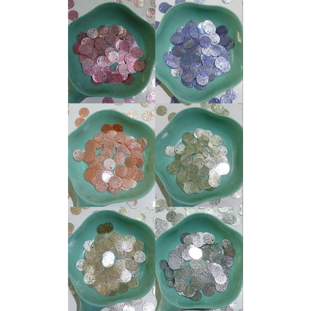 Payet Sequin piring dolar Gliter 10mm