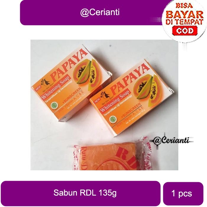 [ORI 100%] Sabun RDL Papaya Whitening Original with Sunscreen BPOM 135gr | Sabun Pepaya RDL | RDL SA