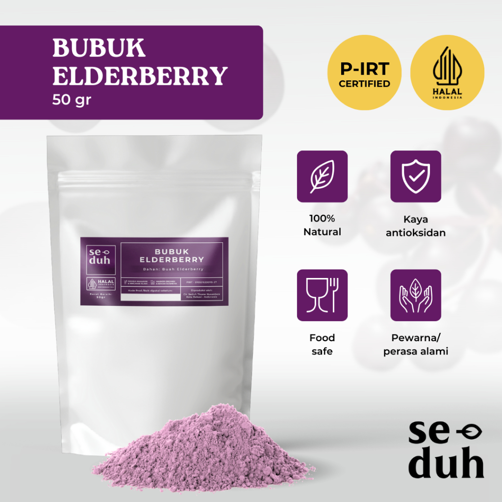 

SEDUH TEA & TISANE | Bubuk Extract Elderberry / Elderberry Extract Powder / Fruit Powder 50 gram