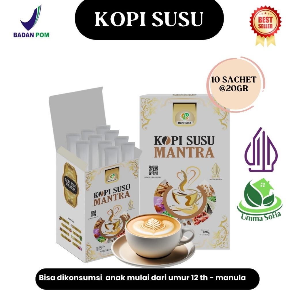 

Kopi Mantra Susu Etawa / Hitam – Kopi Herbal Halal BPOM | Energi & Stamina | 200gr (10 Sachet)
