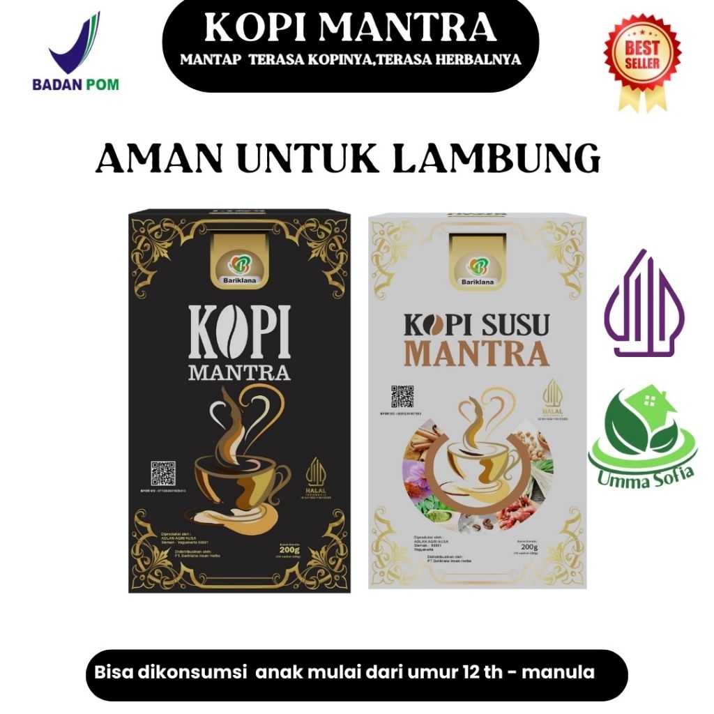

KOPI MANTRA – Kopi Herbal Premium untuk Stamina & Kesehatan Aman untuk Lambung, Halal BPOM, 10 Sct