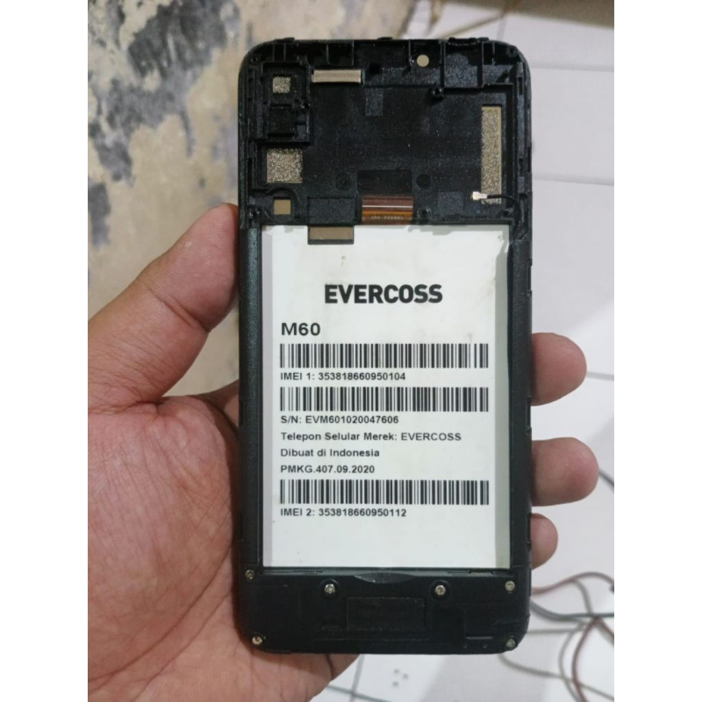 lcd Evercoss m60 normal mulus