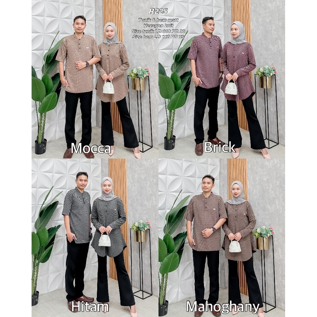 Ribyka R225 Couple Tunik & Hem Hexagon Knit