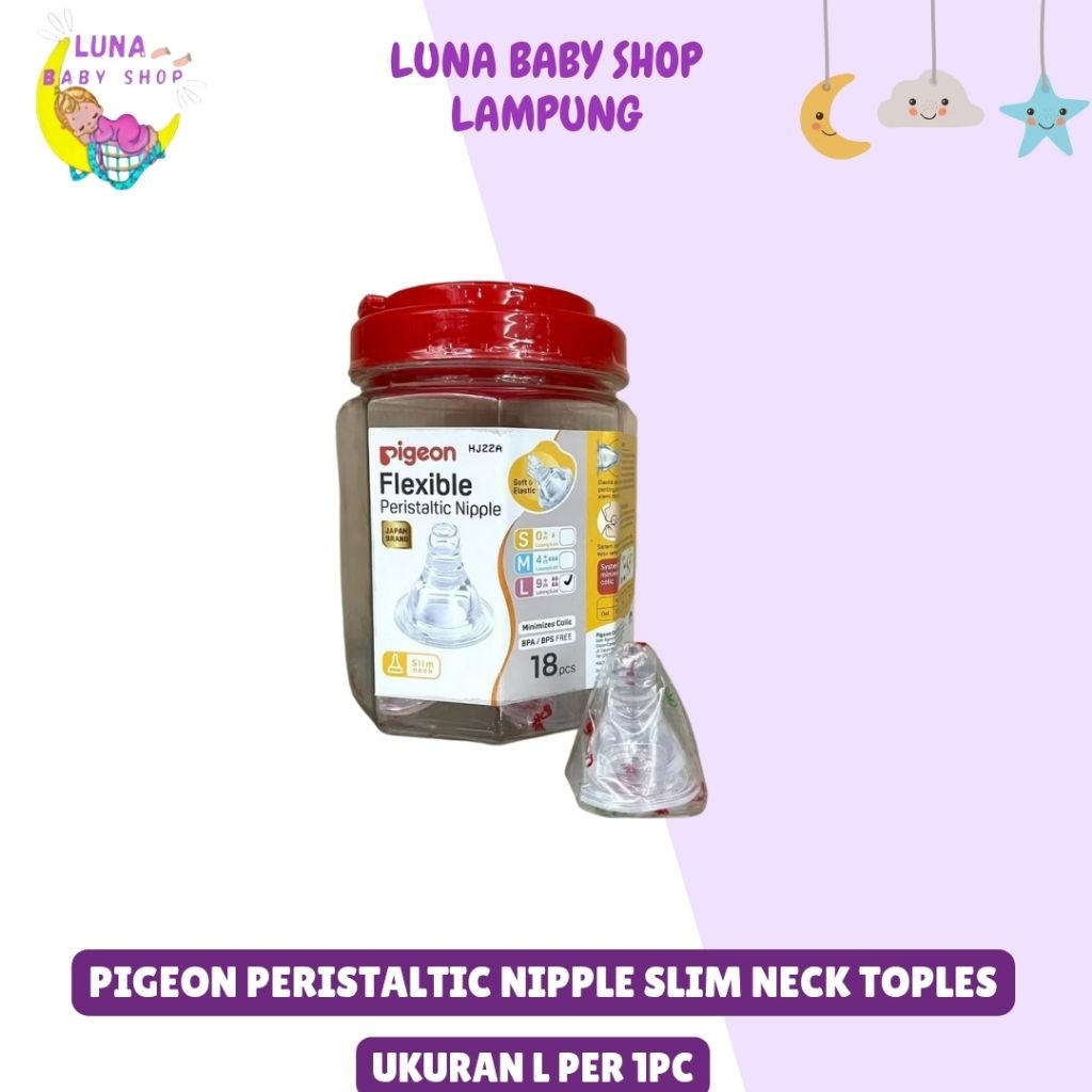 Pigeon Peristaltic Nipple Toples Size L/Dot Slim Neck/Dot bayi/Dot karet
