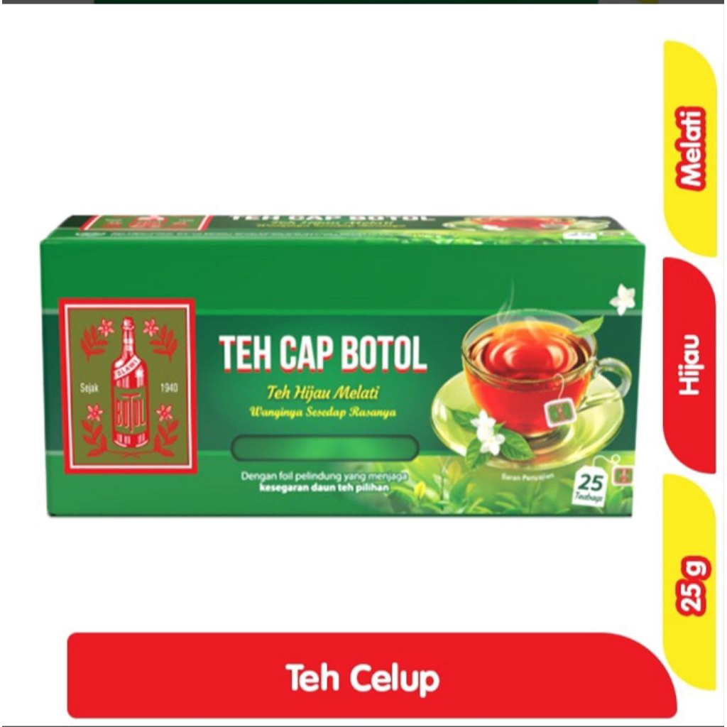 

Teh Cap Botol Teh Hijau Celup 25 Kantung Celup
