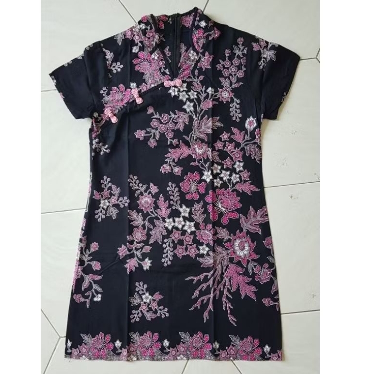 Preloved Dress Batik Kerah Shanghai