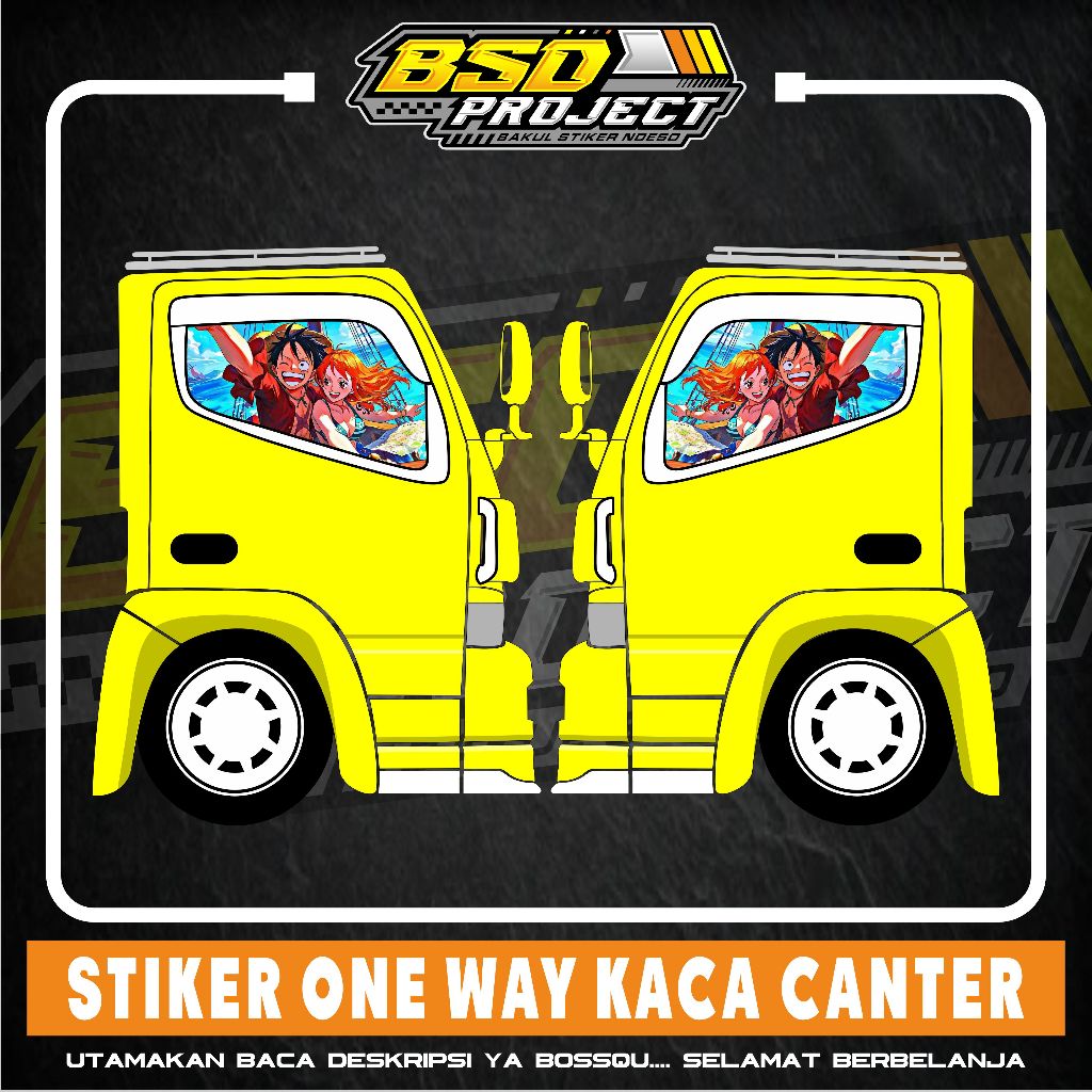 stiker one way kaca truk canter stiker kaca samping stiker kaca one way gambar lufy & nami