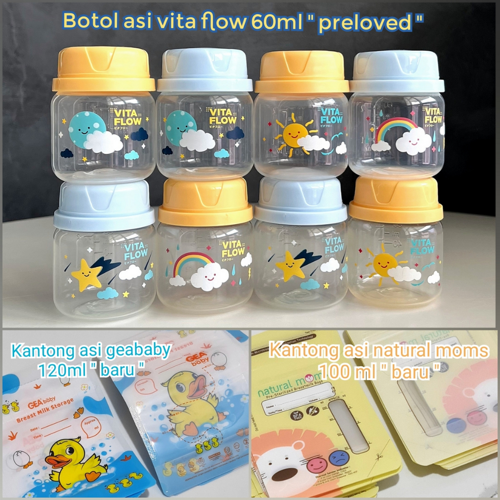 PRELOVED VitaFlow Original Bottle Botol ASI Storage 60ml | BARU BERSEGEL - Kantong Asi GEA BABY 120m