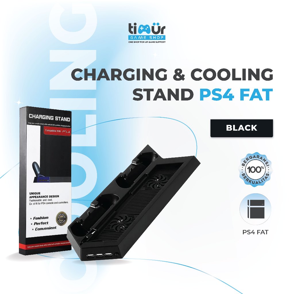 sellersahaju90 - cooling fan dual charging vertical stand ps4 - kipas pendingin dan pengisian