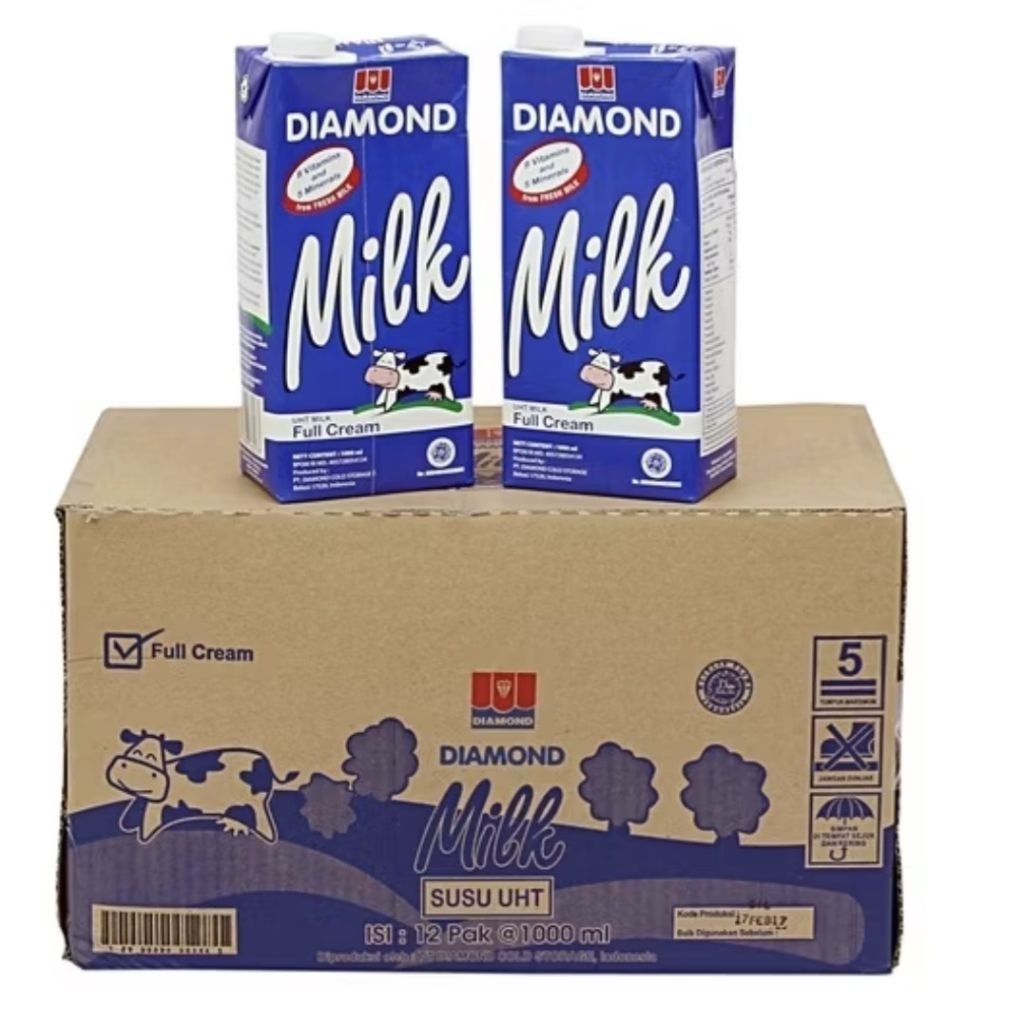 

DIAMOND Susu UHT 1 karton 12 botol kemasan baru