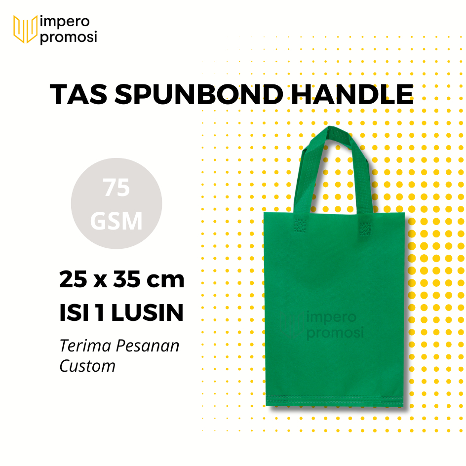 

Impero - GOODIE BAG SPUNBOND HANDLE 25x35 / Harga Lusinan / Kantong Belanja Murah (Hijau Tua)