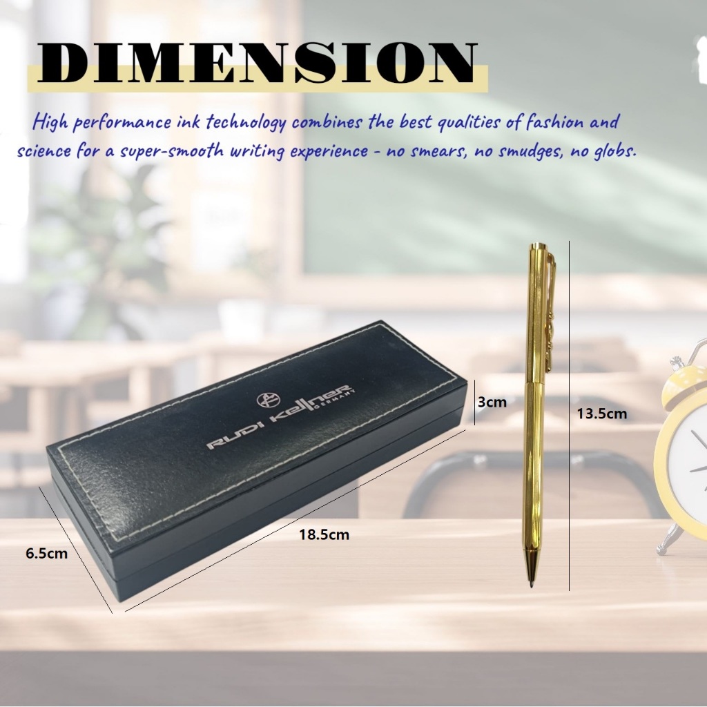 

RUDI KELLNER Ball Pen / Pulpen Gold Rudi Kellner / Bolpoin Gold with Box Pen