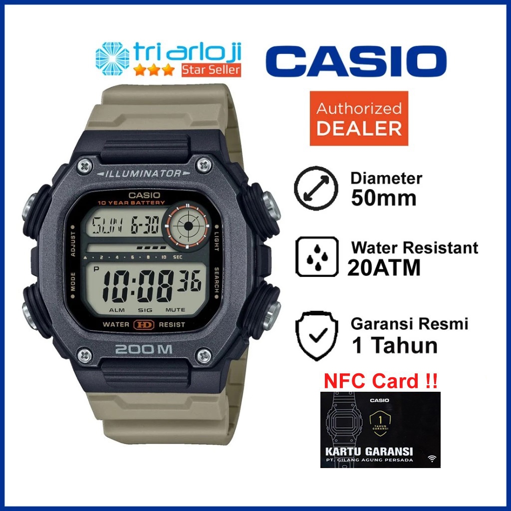 Casio DW-291HX-5AVDF Jam Tangan Pria Digital Rubber Coklat DW291HX DW-291HX-5A