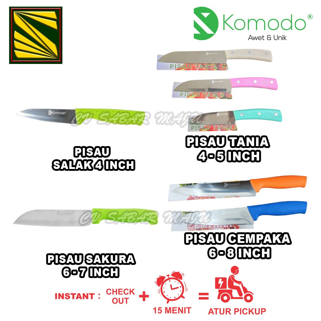 Komodo Pisau Stainless Stell, Pisau Buah, Pisau Sayur