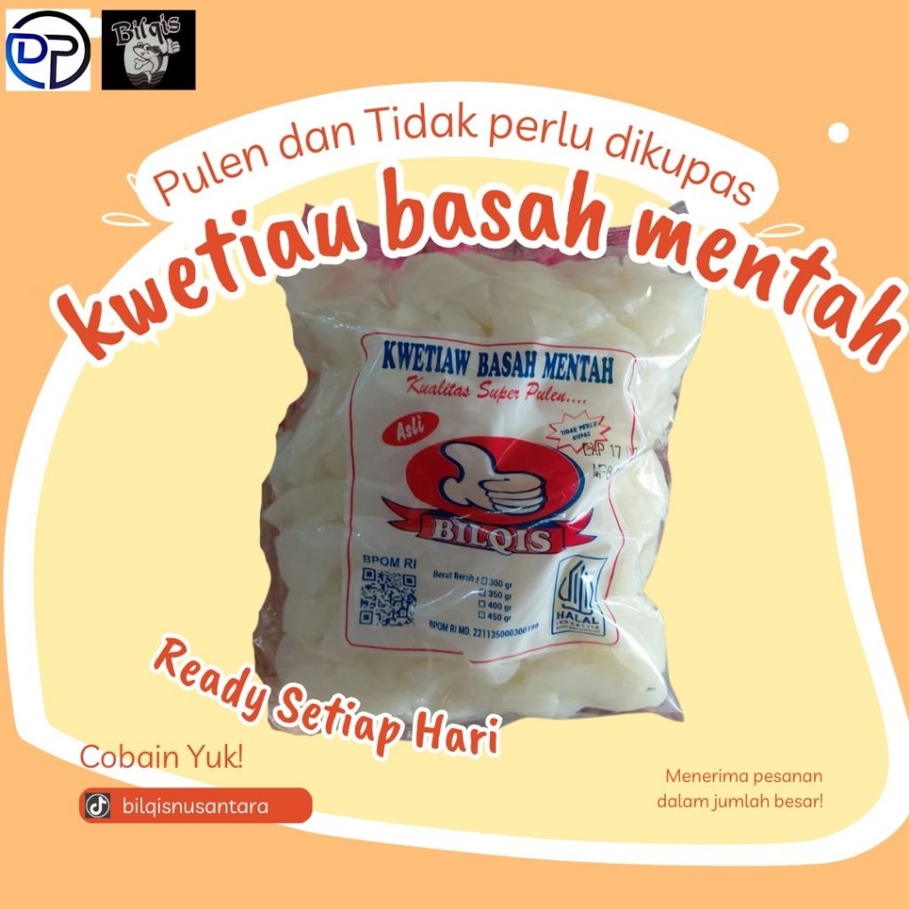 

Kwetiau Basah Mentah Bilqis kemasan 400 gr
