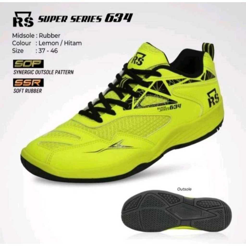 Sepatu Badminton Rs Superseries  634 100 % Original