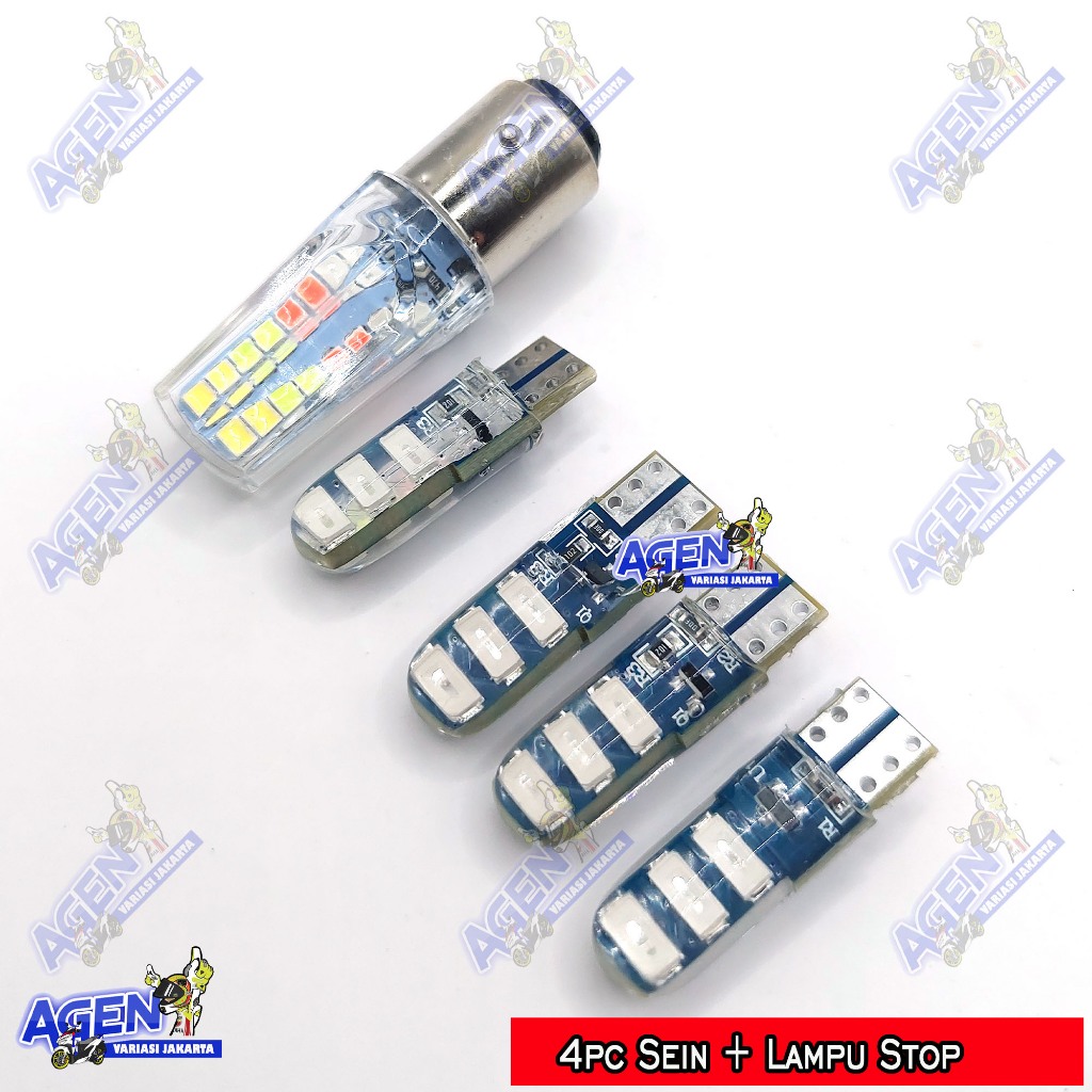 Bohlam Lampu Stop Led Kedip Flash + 4PC lampu sen