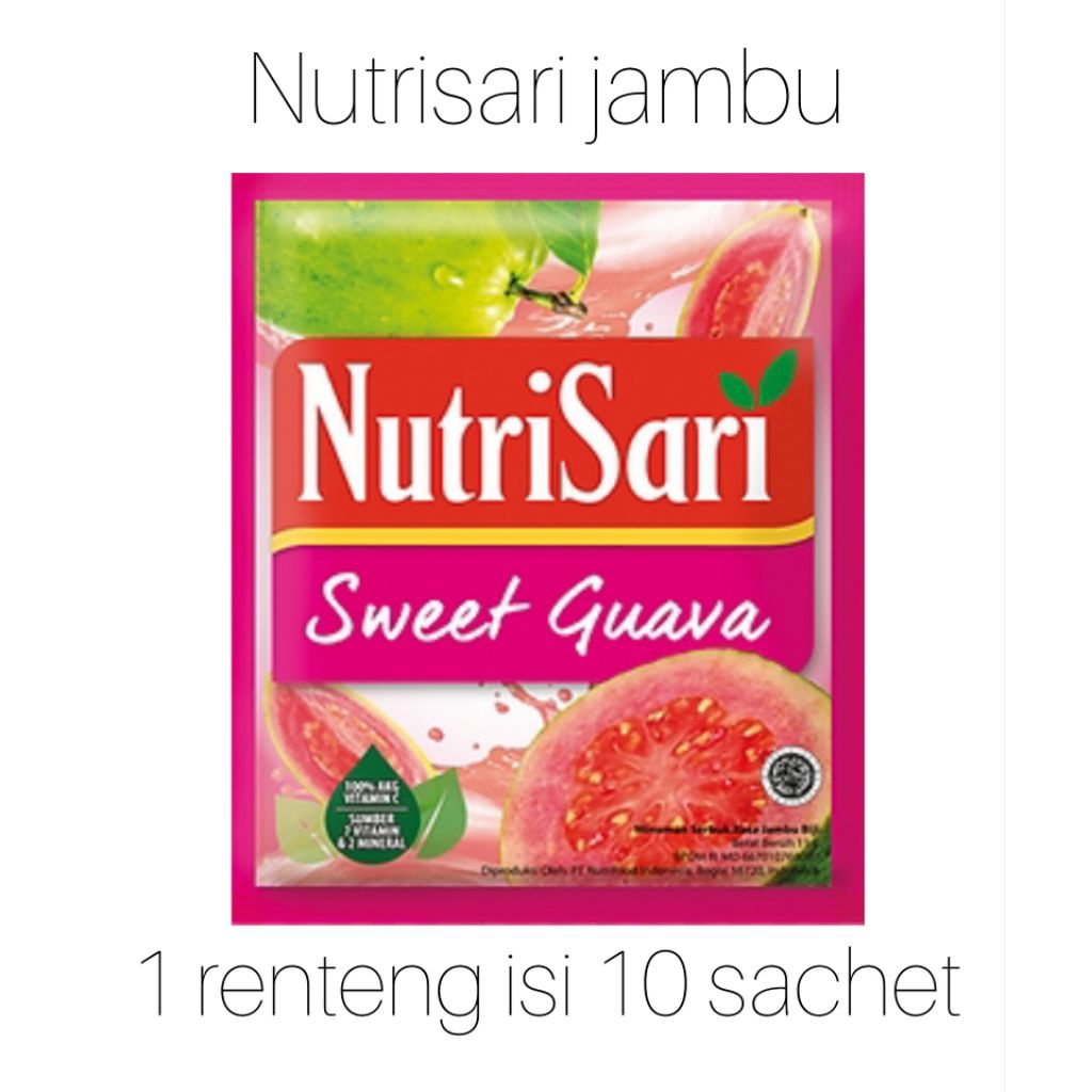 

Nutrisari jambu sweet guava 1 renteng 10 sch