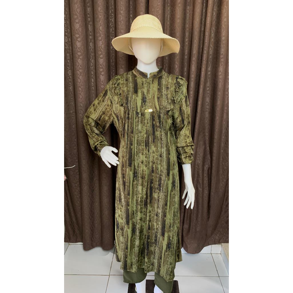 Setelan Long Tunik [ SETLONG RAYON TWILL ] Motif