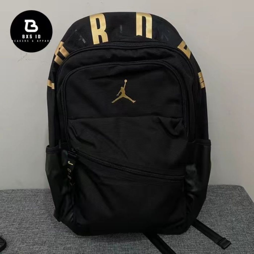 Air Jordan Jam Air Petrol Backpack Gold Black / Tas Dijamin original