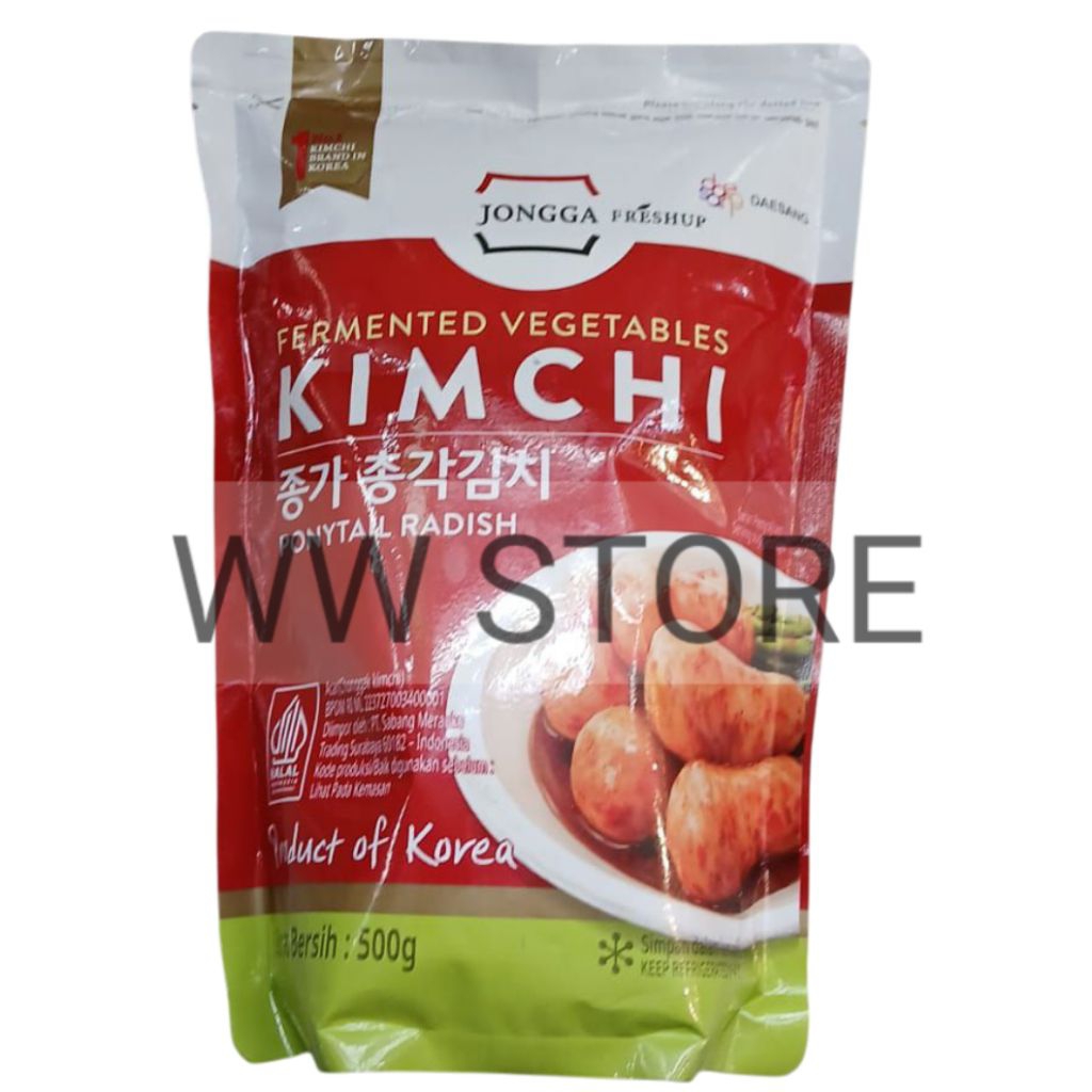

Acar lobak ala Korea DAESANG DAE SANG JONGGA FRESHUP FERMENTED VEGETABLES KIMCHI Ponytail Radish 500g