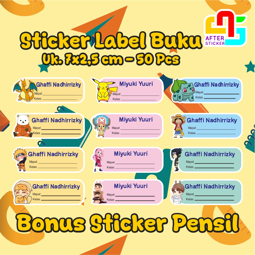 

Isi 50 Pcs Stiker Mapel | Sticker Label Buku | Sticker Nama Buku | Stiker Mata Pelajaran | Viral A