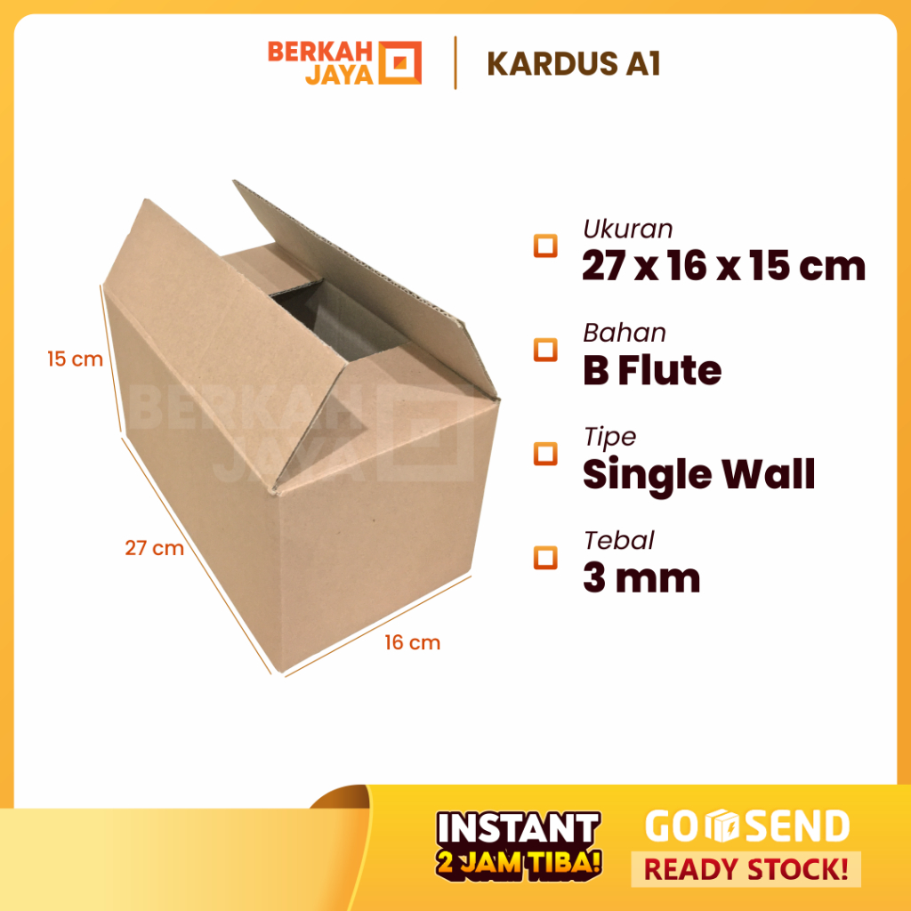 

[KHUSUS INSTANT] 27x16x15 cm Kardus / Box / Karton / Aksesoris / Kotak / Dus Packing Alat Kopi / Dus Packing Snack / Dus Packing Alat Dapur (Kardus 27 x 16 x 15 cm)