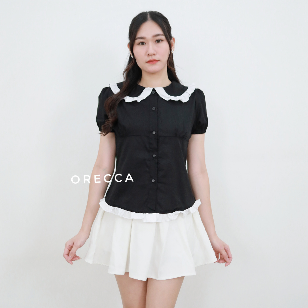 ORECCA - Daisy Blouse Atasan Kerah Wanita Lengan Pendek