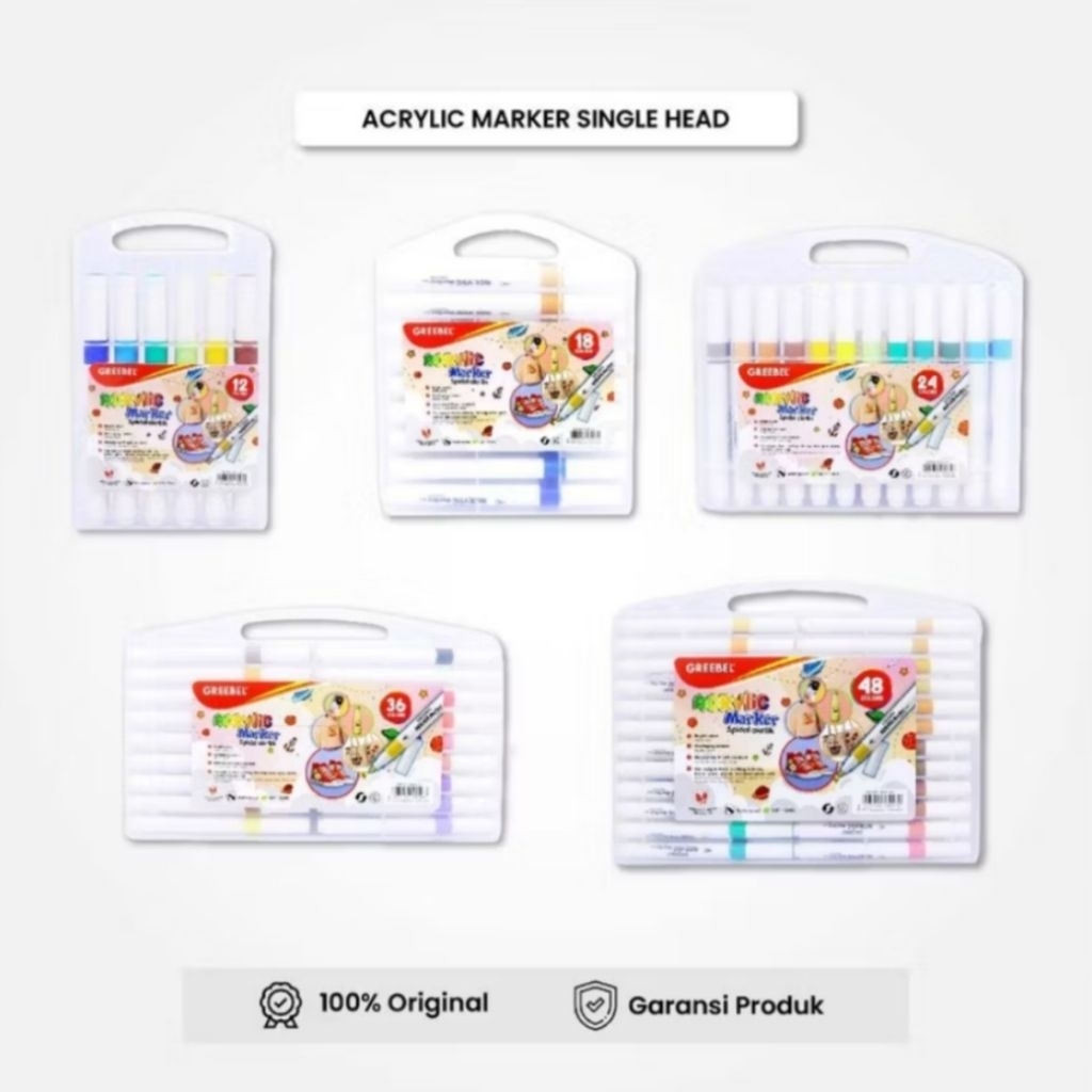 

#KarensMart Spidol Acrylic GREEBEL 12 Warna & 18 Warna