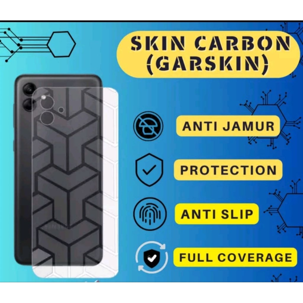 Anti jamur Oppo A7/A3S/F9/ A12 Skin carbon fiber pelindung belakang HP