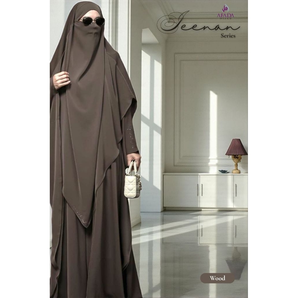 READY Jeenan Set Anti UV UPF 50++ Gamis French Khimar Non Pad Jilbab Instan Cadar Bandana Tali Marbe