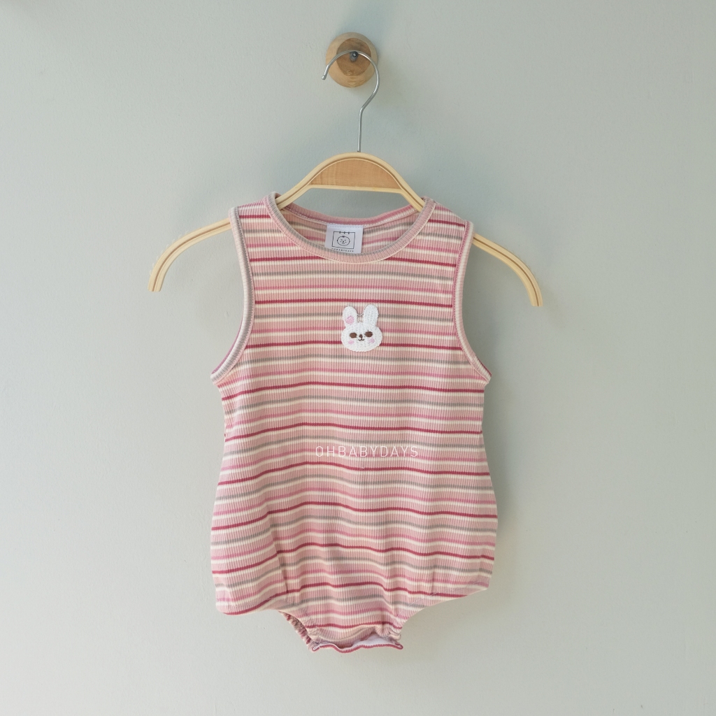 OHBABYDAYS | Jumper Romper Bayi | Rabbit Stripe Romper