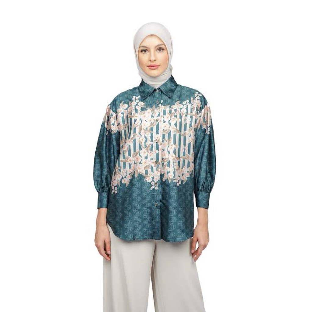 Nada Puspita Viola Puffy Shirt Teal S as is
