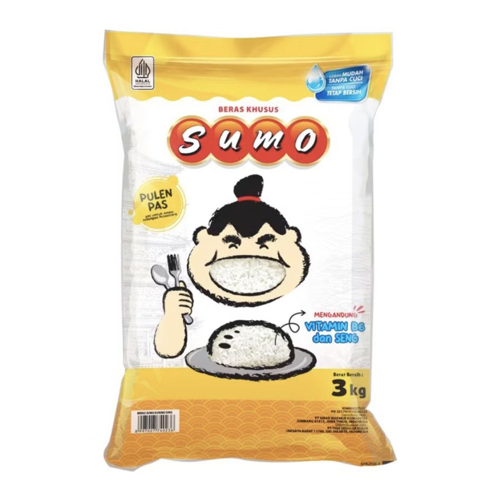 

Sumo Beras Pulen Fortifikasi Kemasan Kuning / Merah 3 Kg