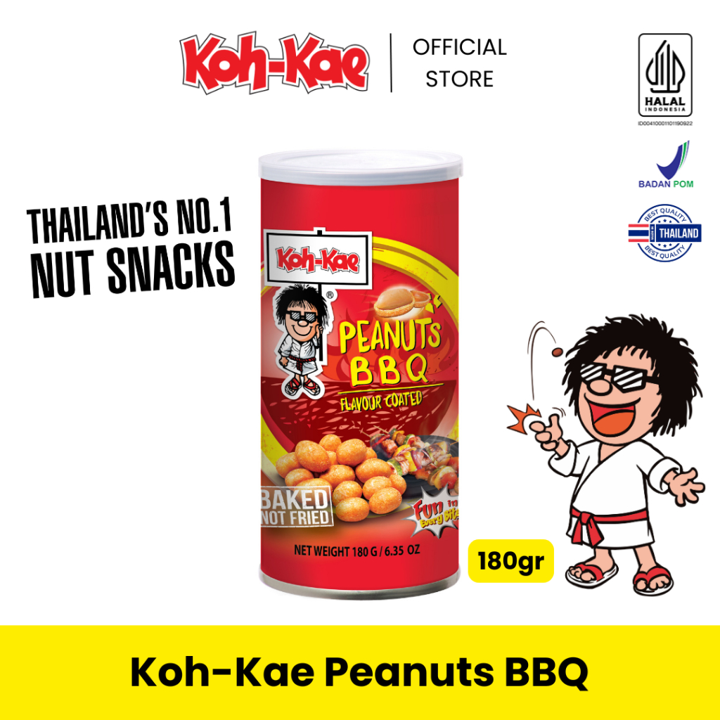 

Koh Kae Peanuts Barbecue BBQ 180gr - Kacang Atom Cemilan Sehat dari Thailand / No Preservative