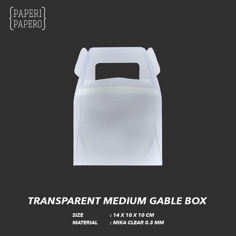 

Big Transparent Gable Box (21 x 14 x 14.5 cm) - Kotak Hampers Transparan Bening Unik (1 Pcs)