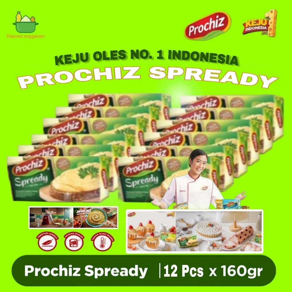 

(PAKET ISI 12) PROCHIZ SPREADY 160GR Keju Oles Creamy