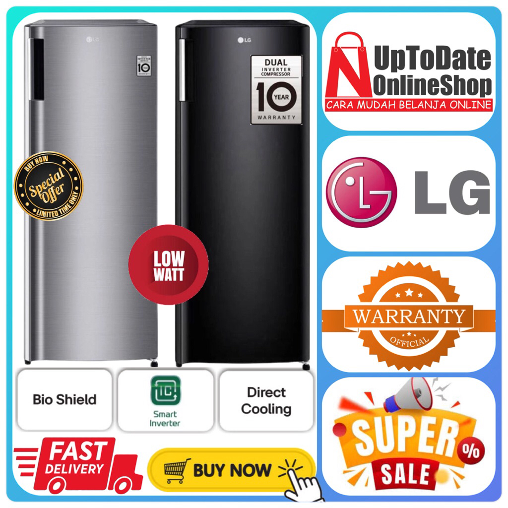 KULKAS FREEZER ES BATU / SUSU ASI LG GN-INV304 GN INV304 GNINV304 SUPER FAST FREEZING LOW WATT LEMAR