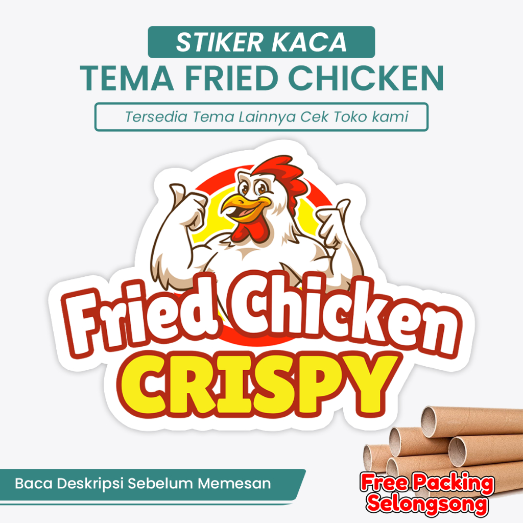 

King Postka - Stiker Kaca Gerobak Ayam Krispy - Fried Chicken - SK 6