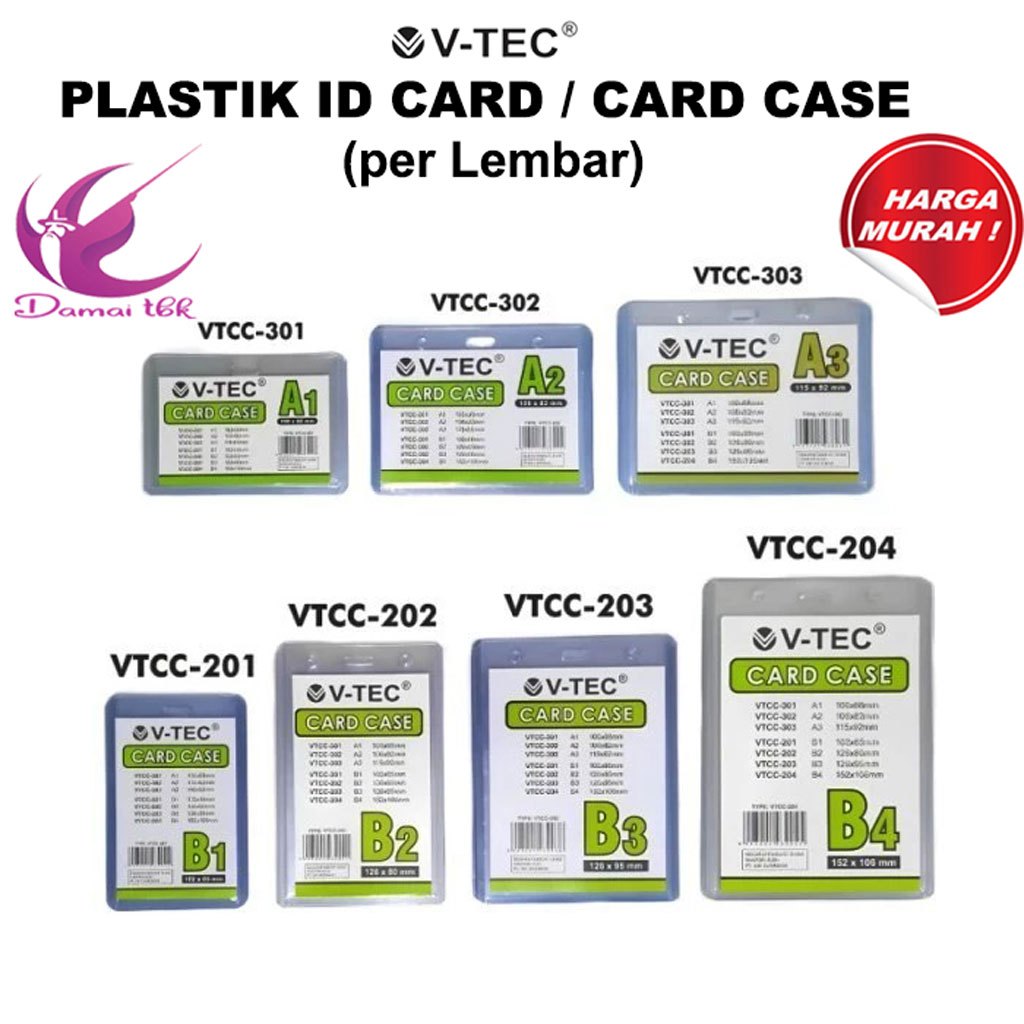 

(1 Lembar) V-Tec ID card case / Plastik ID Card
