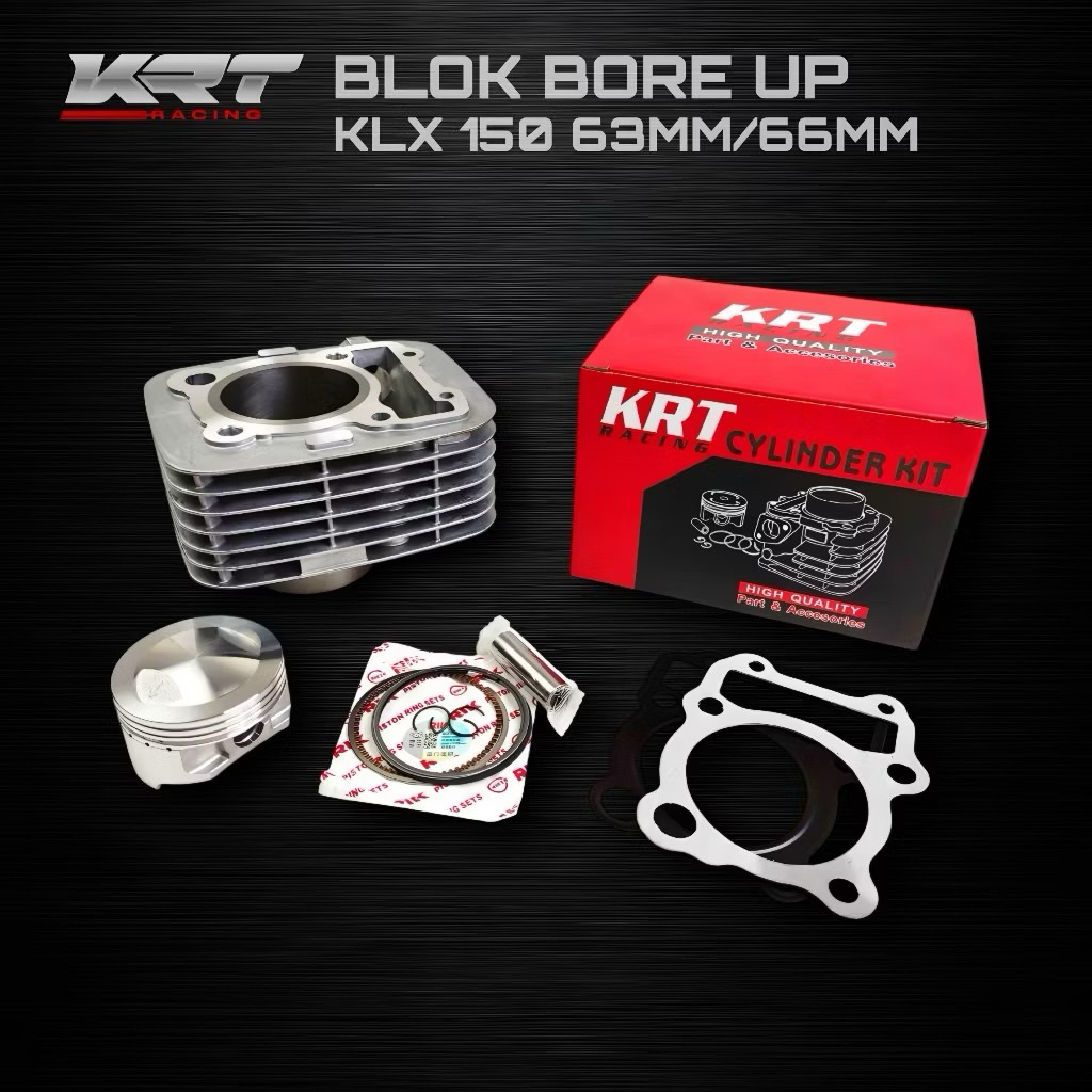 BLOK SEHER KRT RACING BORING BORE UP KAWASAKI KLX 63MM 66MM ORIGINAL KRT 1 PAKET