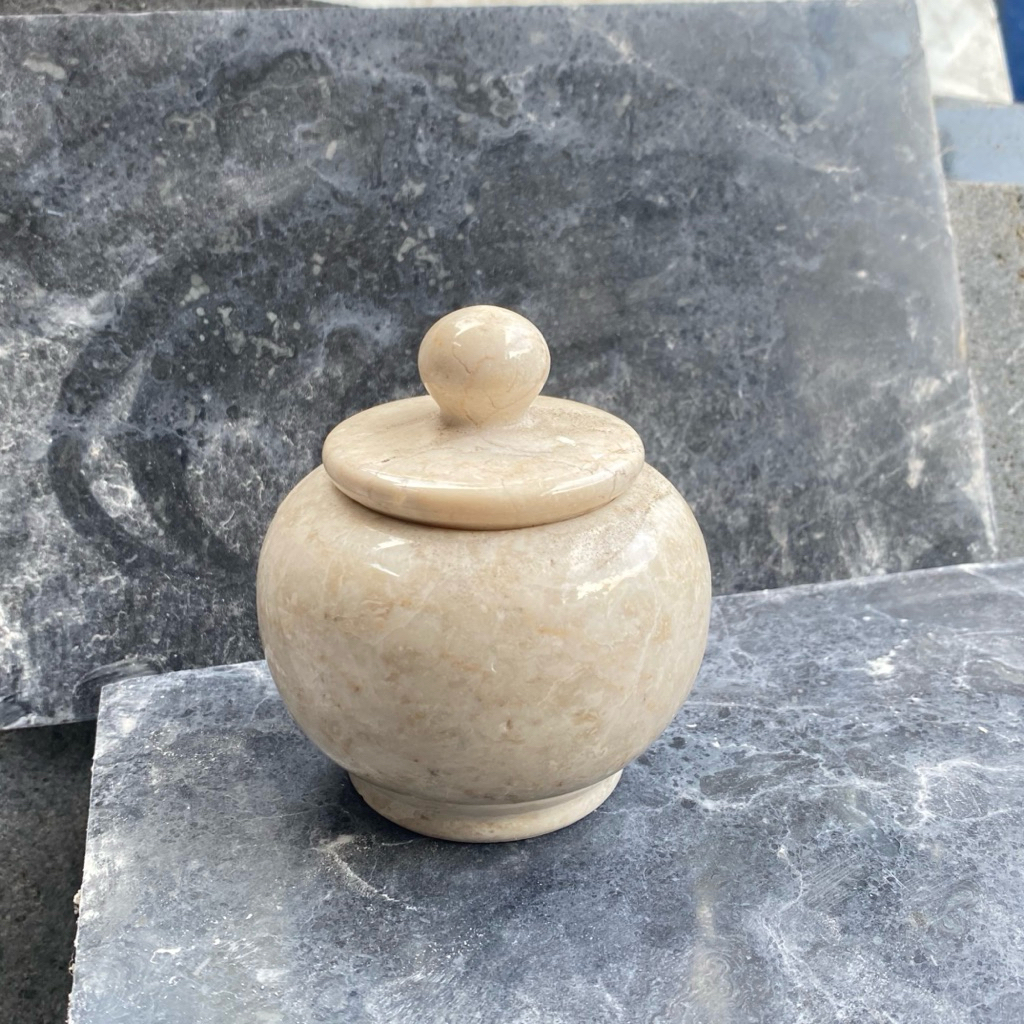 deco cuan - guci mini marmer m, tempat perhiasan / fungsional dekorasi