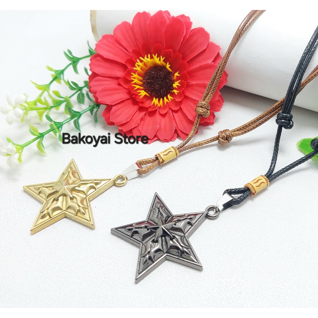 Kalung Tali Liontin Bintang Kalung Tali Pria Wanita Kalung Tali Hitam Korea