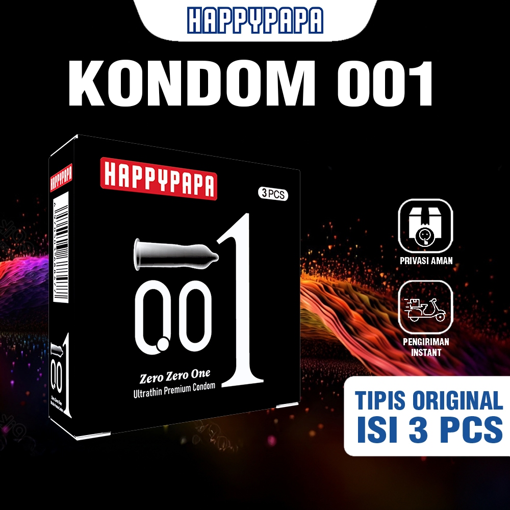 Happypapa Kondom 001 Tipis Original 3 Pcs