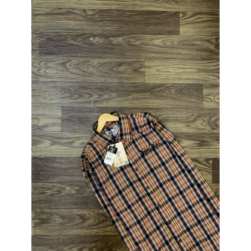 Kemeja PELLE PELLE Branded Gingham Long Sleeve