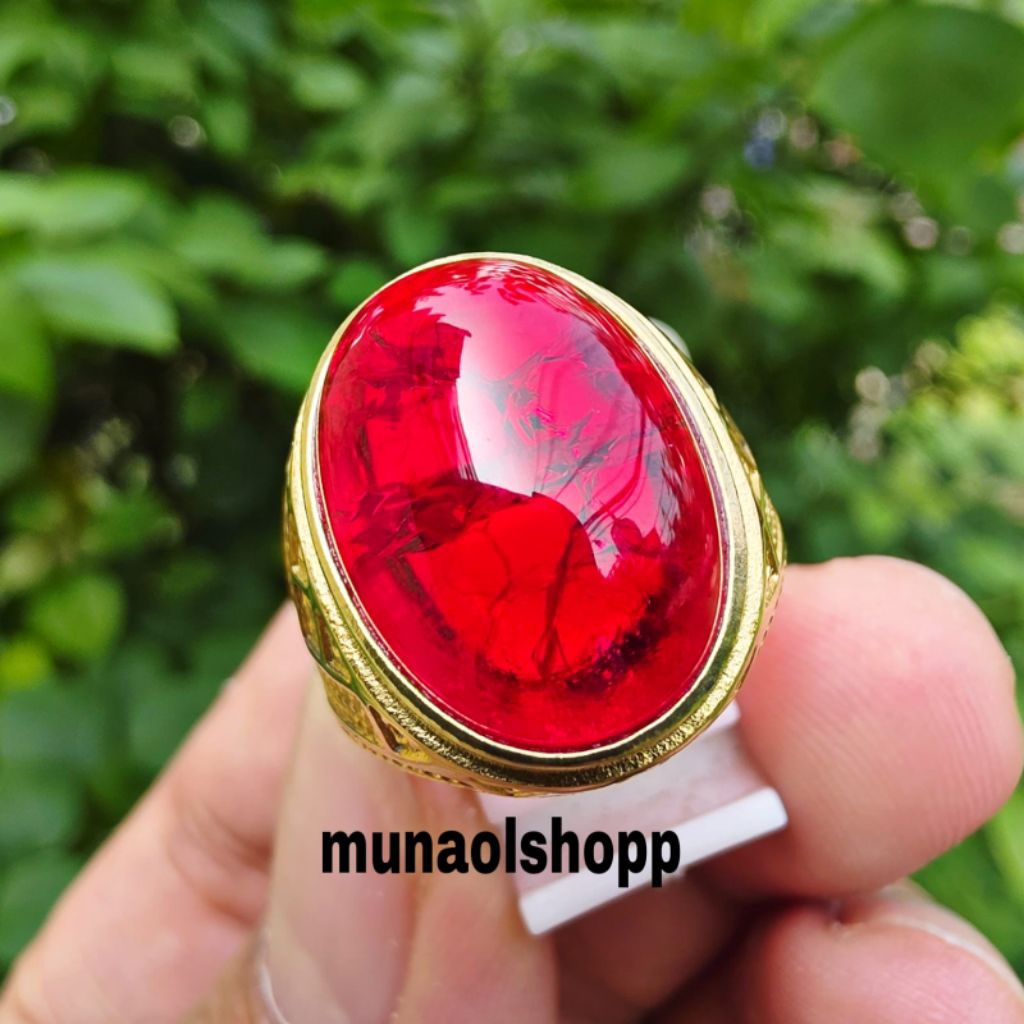 Cincin Batu Pecah Seribu Merah Siam